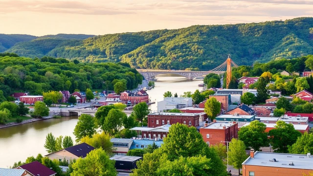 Scenic view of Ashland, Kentucky along the Ohio River