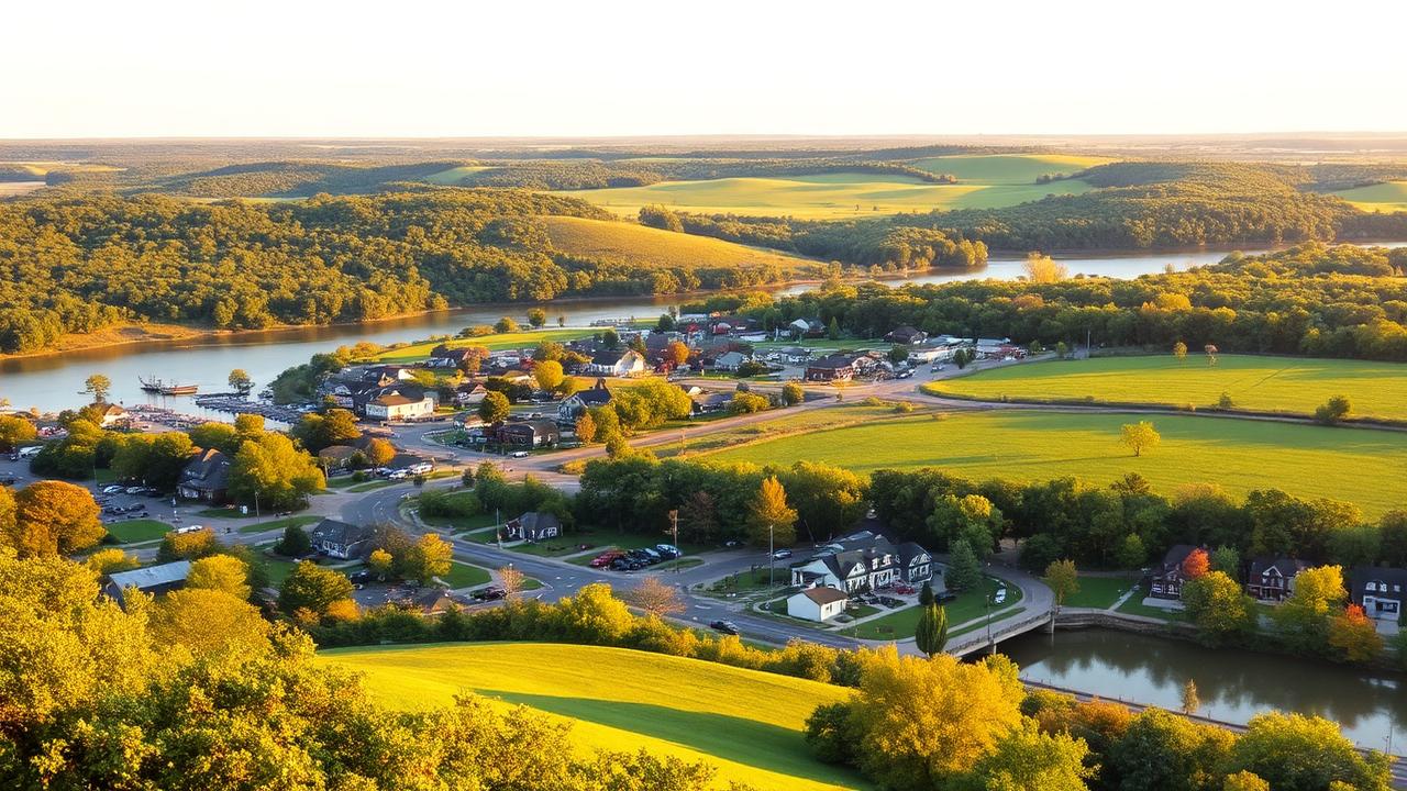 Scenic view of Chesapeake, Ohio and surrounding Ohio River valley community